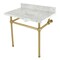 Kingston Brass 36 Console Sink with Brass Legs 8Inch, 3 Hole, Marble WhiteBrushed Brass KVBH3622M8SQ7 - alternate 1